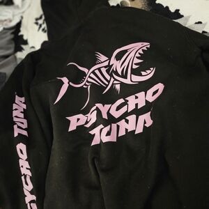 Black Hoodie with Pink Graphic